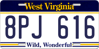 WV license plate 8PJ616