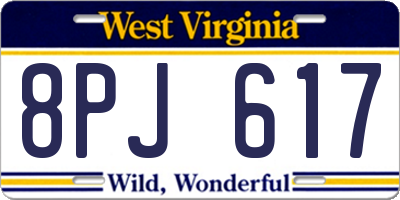 WV license plate 8PJ617