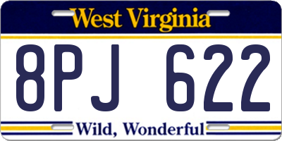 WV license plate 8PJ622