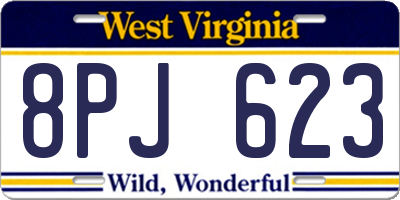 WV license plate 8PJ623