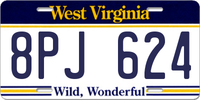 WV license plate 8PJ624