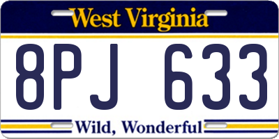 WV license plate 8PJ633