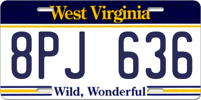 WV license plate 8PJ636