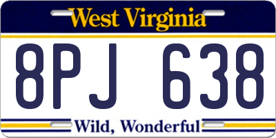 WV license plate 8PJ638