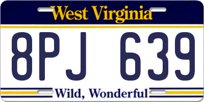 WV license plate 8PJ639