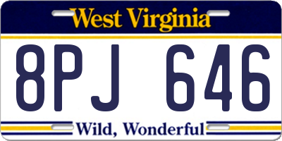 WV license plate 8PJ646