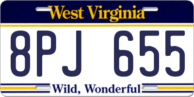 WV license plate 8PJ655
