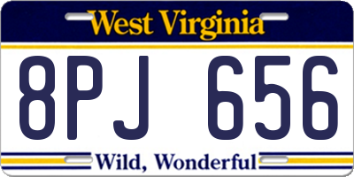 WV license plate 8PJ656