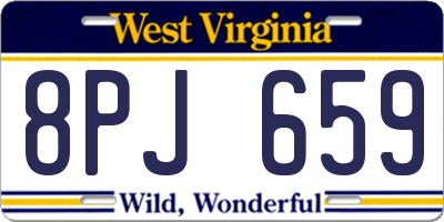 WV license plate 8PJ659