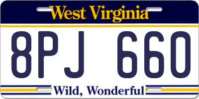 WV license plate 8PJ660