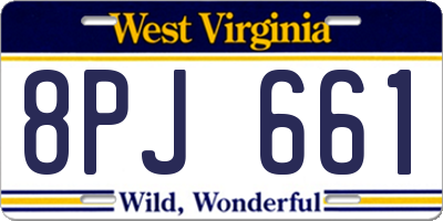 WV license plate 8PJ661