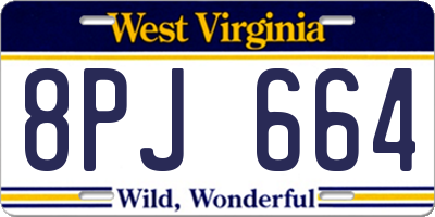 WV license plate 8PJ664