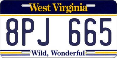 WV license plate 8PJ665