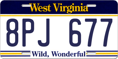WV license plate 8PJ677