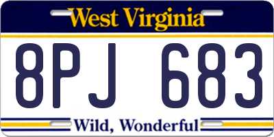 WV license plate 8PJ683