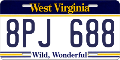 WV license plate 8PJ688