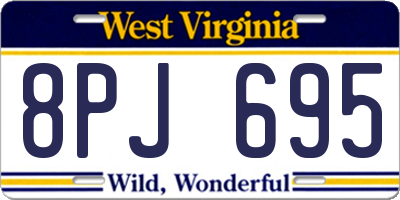 WV license plate 8PJ695