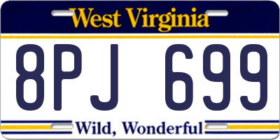 WV license plate 8PJ699