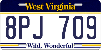 WV license plate 8PJ709