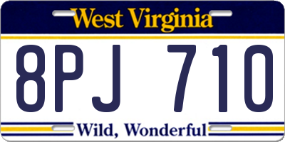 WV license plate 8PJ710