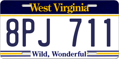 WV license plate 8PJ711