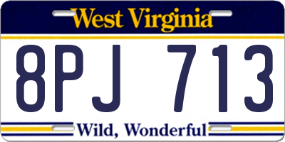 WV license plate 8PJ713