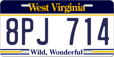 WV license plate 8PJ714