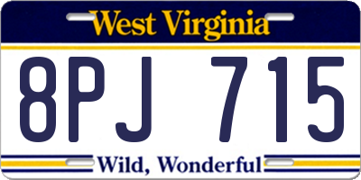 WV license plate 8PJ715
