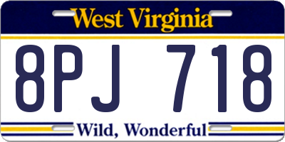 WV license plate 8PJ718