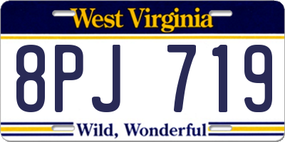 WV license plate 8PJ719