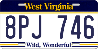 WV license plate 8PJ746