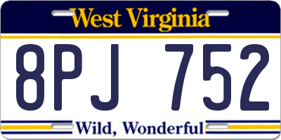 WV license plate 8PJ752