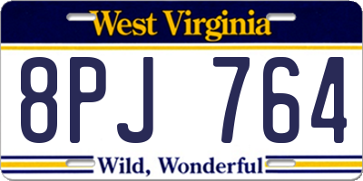WV license plate 8PJ764