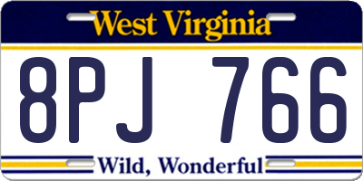 WV license plate 8PJ766
