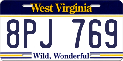 WV license plate 8PJ769