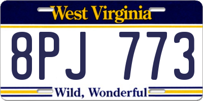 WV license plate 8PJ773