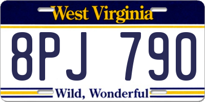 WV license plate 8PJ790