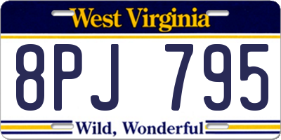 WV license plate 8PJ795