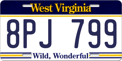 WV license plate 8PJ799
