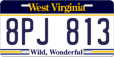 WV license plate 8PJ813