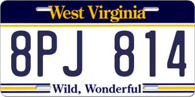 WV license plate 8PJ814