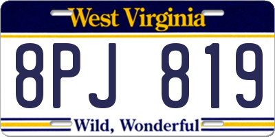 WV license plate 8PJ819
