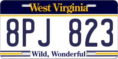 WV license plate 8PJ823