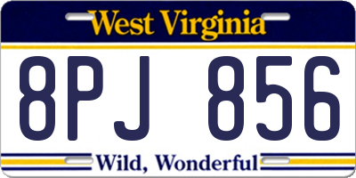 WV license plate 8PJ856