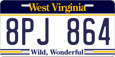 WV license plate 8PJ864