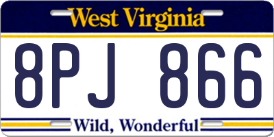 WV license plate 8PJ866