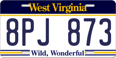 WV license plate 8PJ873