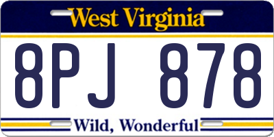 WV license plate 8PJ878
