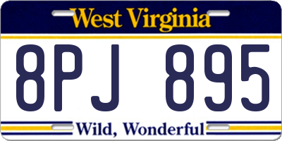WV license plate 8PJ895