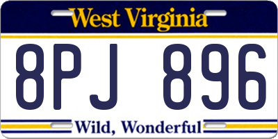 WV license plate 8PJ896